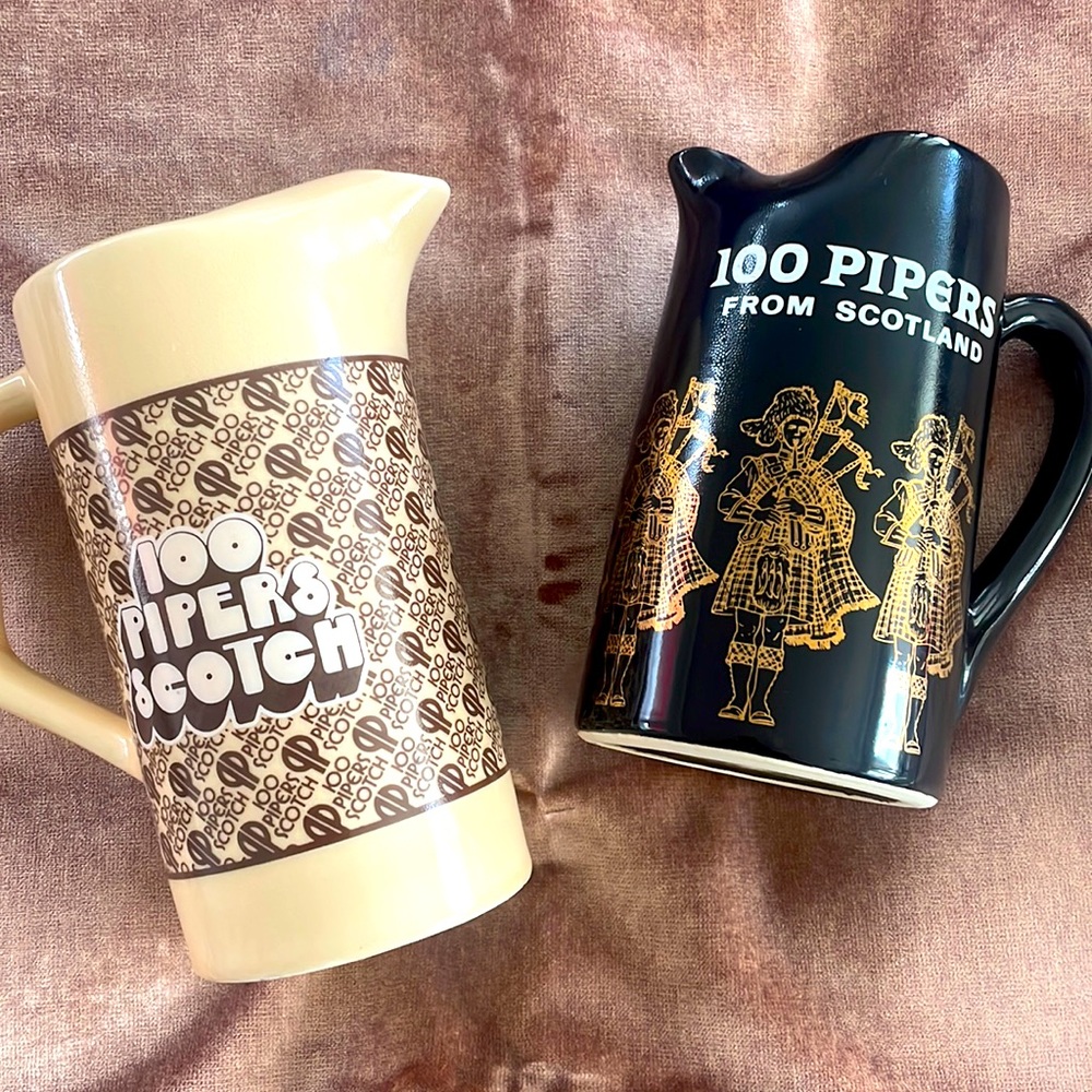 100 Pipers From Scotland Scotch Vintage Stein Mug Lager Set